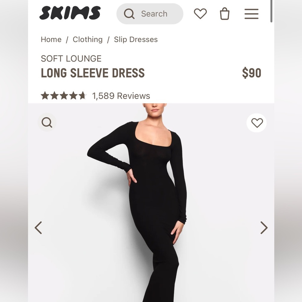 Skims Soft Lounge Long Sleeve Dress